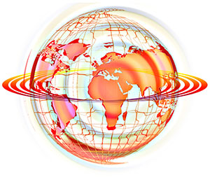 Illustration: Globe with rings.